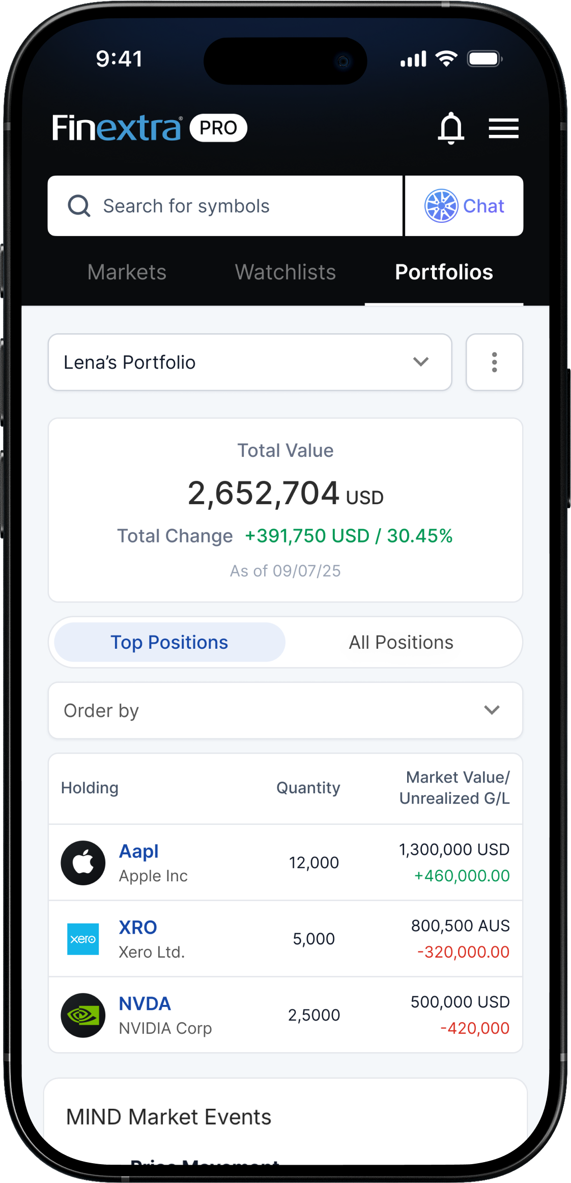 Portfolio Screen